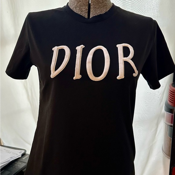 Dior Tops - Dior Black Tee with White Logo
